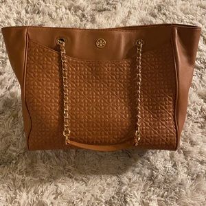 Tory Burch Bryant East West Leather Luggage Tote
